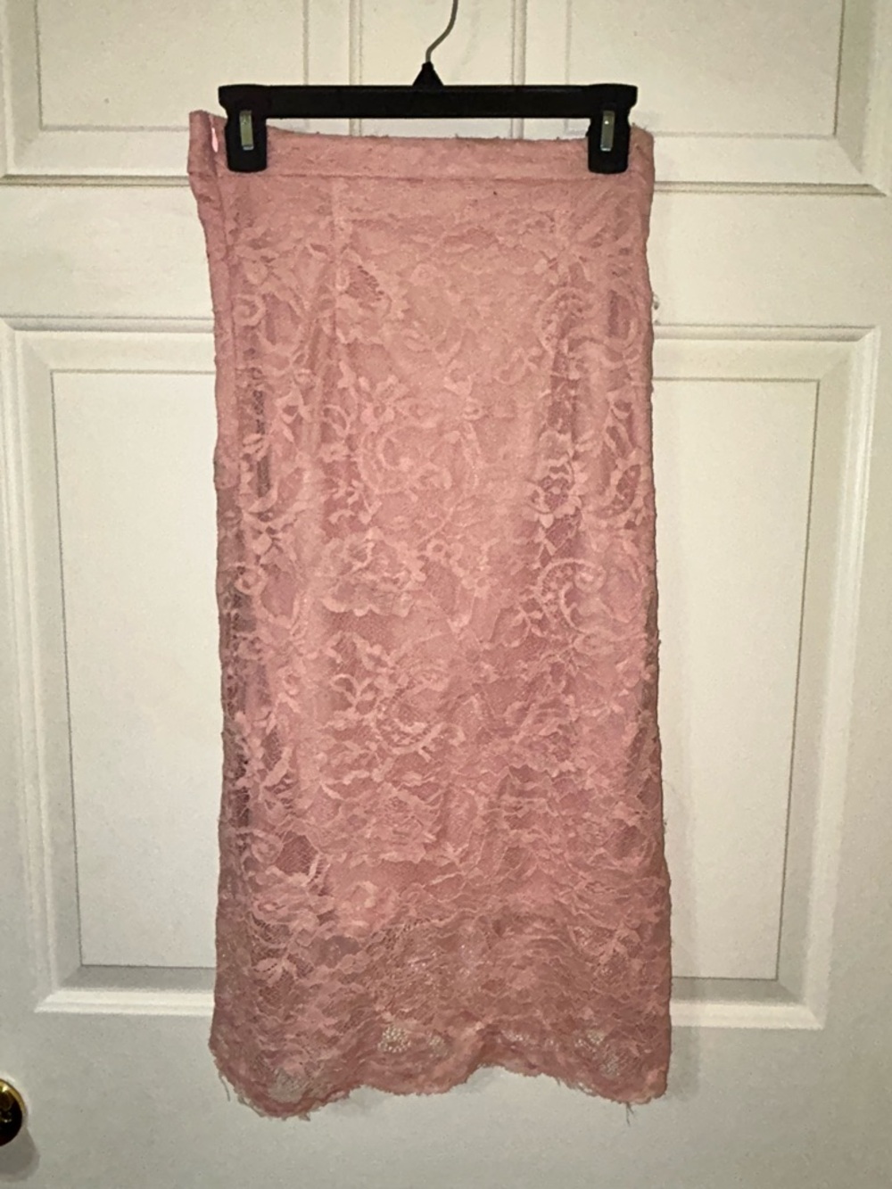 SHEIN Blush Pink Lace Midi Skirt